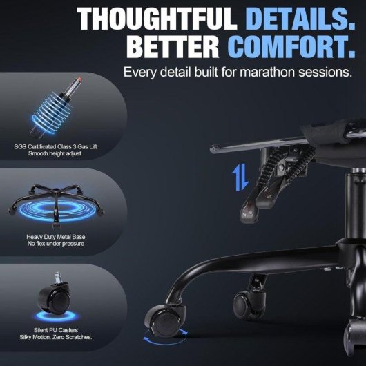 Silla gaming ergonómica GTPLAYER con reposapiés, soporte cervical y lumbar - Verde