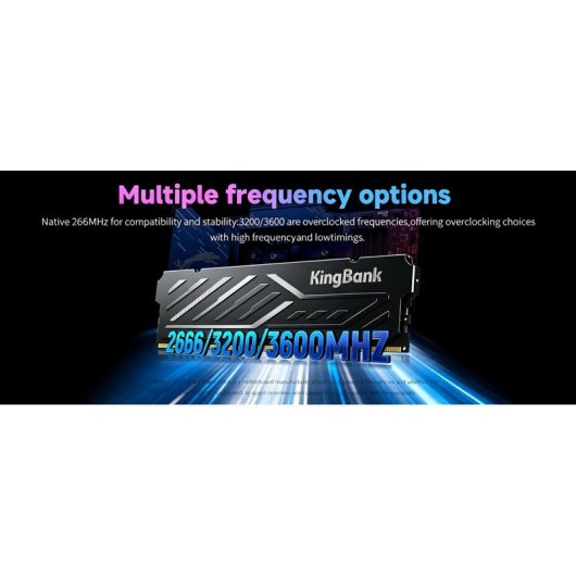 Memoria RAM KingBank KJXB DDR4 32GB 2x16GB 3200MHz CL16 UDIMM Negro XMP