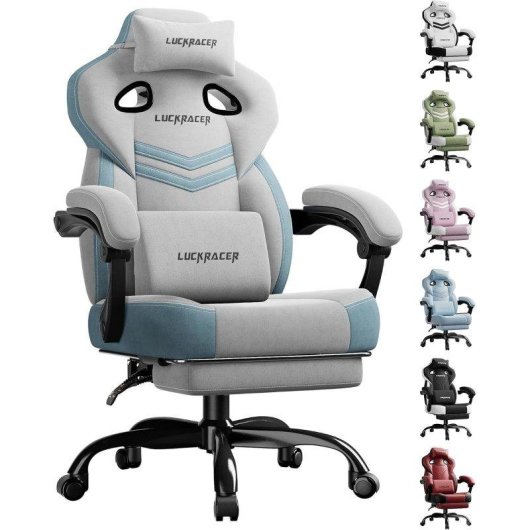 Silla Gaming GTPLAYER Reposabrazos Sincronizados Reclinable 90-155° y Reposapiés