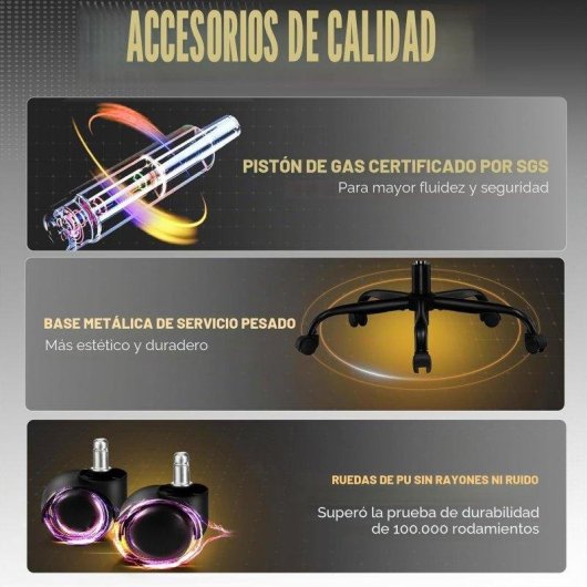 Cadeira Gaming GTPLAYER Ergonomica Giratoria Tecido Respiravel Branco