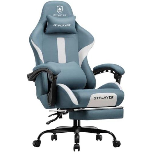 Cadeira Gaming GTPLAYER Ergonomica Reclinavel Tecido Respiravel Azul