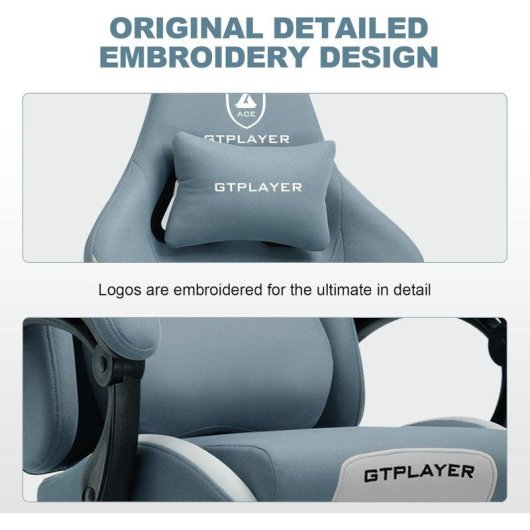 Cadeira Gaming GTPLAYER Ergonomica Reclinavel Tecido Respiravel Azul