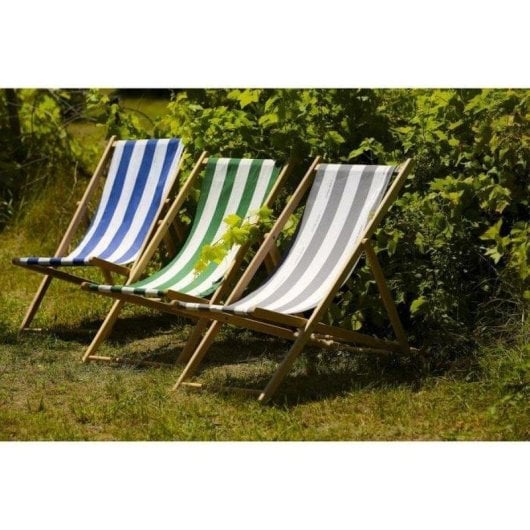 Chaise longue Jardin Prive Cancale Verte Rayee