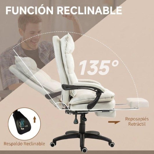 Cadeira de escritório Vinsetto 921-232V90CW com massagem e ajuste de altura