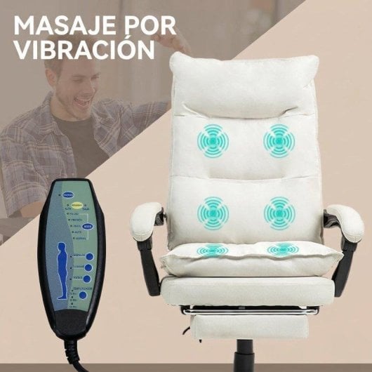 Cadeira de escritório Vinsetto 921-232V90CW com massagem e ajuste de altura