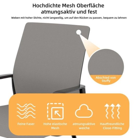 BueroStuhl Rolipo W3301 Minimalistischer Metallrahmen