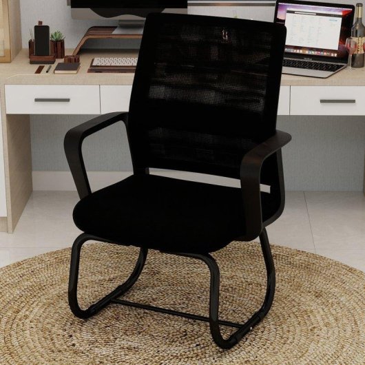 Cadeira de Escritorio Rolipo W3301 Estrutura Metal Bracos de Apoio Confortaveis