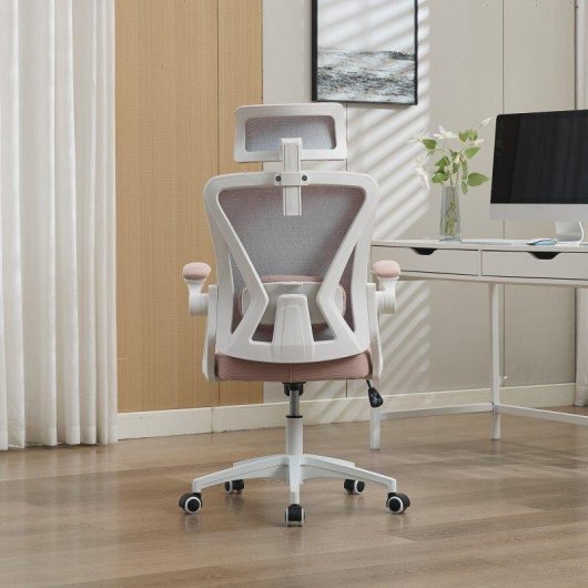 Cadeira de escritorio ergonómica BES-C062PK Rolipo Malha respiravel