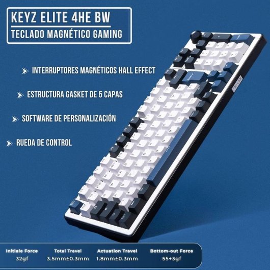 Tastiera The G-Lab Keyz Elite 400 HE Magnetica 96% RGB QWERTY ES