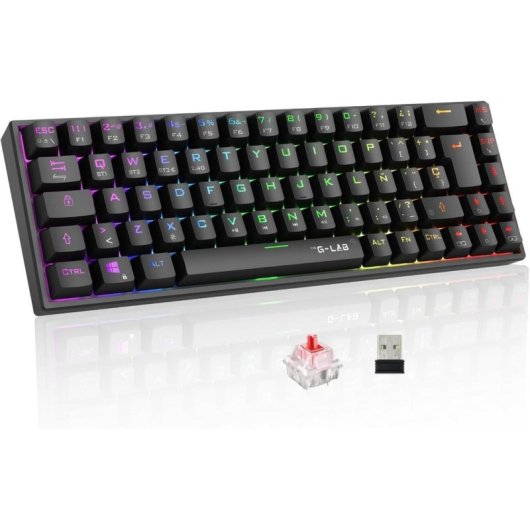 Tastiera The G-Lab Keyz Titanium meccanica 65% con RGB e switch rossi
