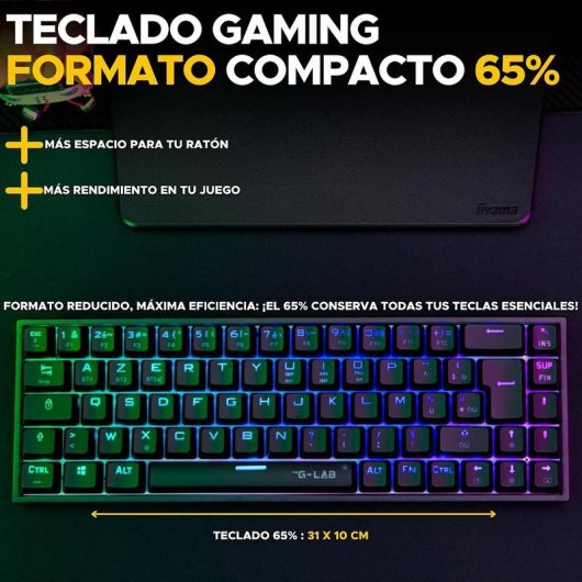 Tastiera The G-Lab Keyz Titanium meccanica 65% con RGB e switch rossi