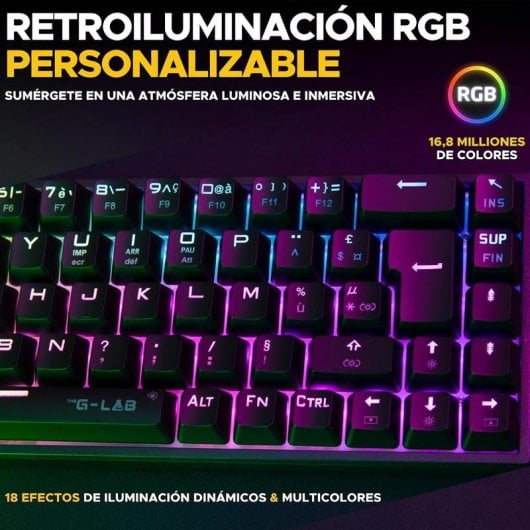 Tastiera The G-Lab Keyz Titanium meccanica 65% con RGB e switch rossi