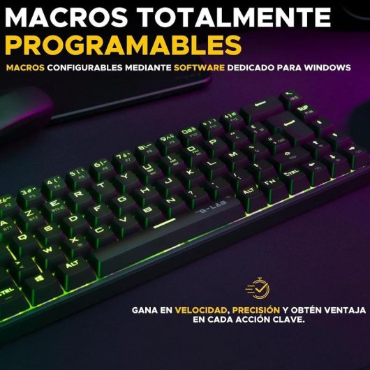 Tastiera The G-Lab Keyz Titanium meccanica 65% con RGB e switch rossi