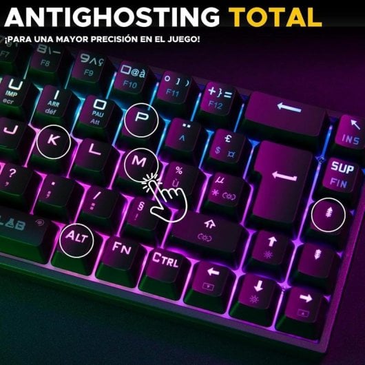 Tastiera The G-Lab Keyz Titanium meccanica 65% con RGB e switch rossi