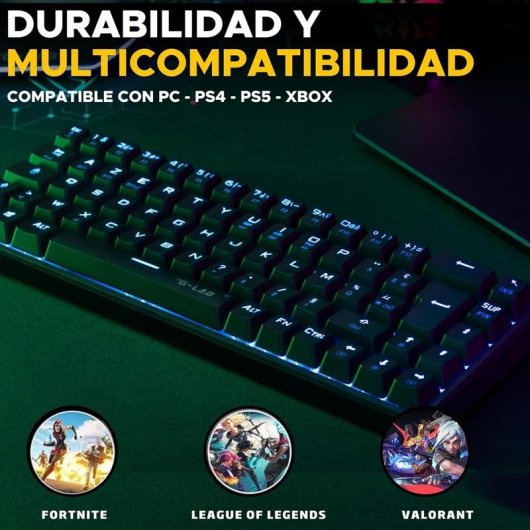 Tastiera The G-Lab Keyz Titanium meccanica 65% con RGB e switch rossi