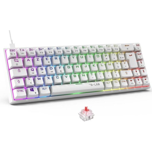 Tastiera The G-Lab Keyz Titanium meccanica 65% con RGB e switch rossi