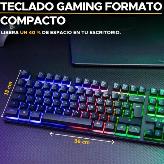 Teclado The G-Lab Combo Oxygen EX membrana sem fios retroiluminado AZERTY