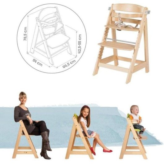 Silla alta Roba Sit Up Click et Fun madera natural