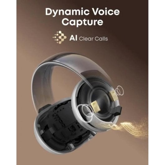 Soundcore AeroClip kabellose Bluetooth Clip-On Kopfhörer mit 4 KI-Mikrofonen Champagne Mist