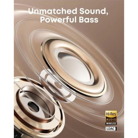 Soundcore AeroClip kabellose Bluetooth Clip-On Kopfhörer mit 4 KI-Mikrofonen Champagne Mist