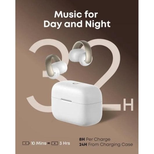 Soundcore AeroClip kabellose Bluetooth Clip-On Kopfhörer mit 4 KI-Mikrofonen Champagne Mist