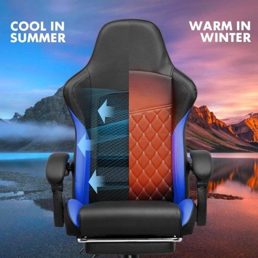 Sedia Gaming GTPLAYER Doppio Schienale Coperchio Rimovibile 150 kg Blu