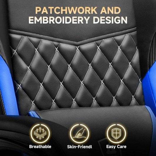 Sedia Gaming GTPLAYER Doppio Schienale Coperchio Rimovibile 150 kg Blu