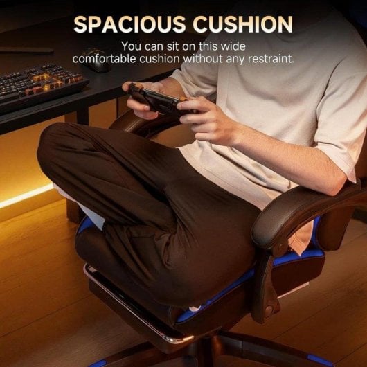 Sedia Gaming GTPLAYER Doppio Schienale Coperchio Rimovibile 150 kg Blu