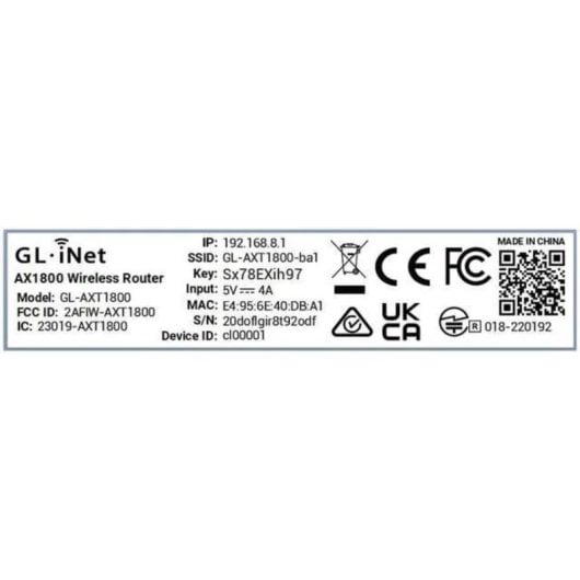 Router GL.iNet GL-AX1800 WiFi 6 Dual Banda 1,8 Gbps 5 Puertos Gigabit