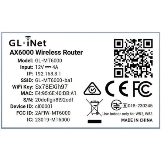 Router GL.iNet Flint 2 WiFi 6 Double 2,5G 6 Gbps OpenVPN WireGuard