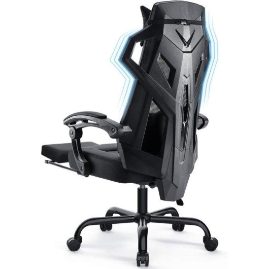 Chaise Gaming GTPLAYER avec Repose-pieds, Accoudoirs Synchronisés, Dossier Reclinable