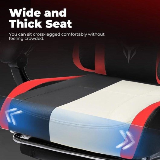 Chaise Gaming GTPLAYER avec Repose-pieds, Support Lombaire Ajustable Rouge