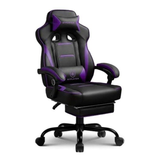Chaise gaming GTPLAYER Ergonomique Repos-pieds 180 kg Lilas