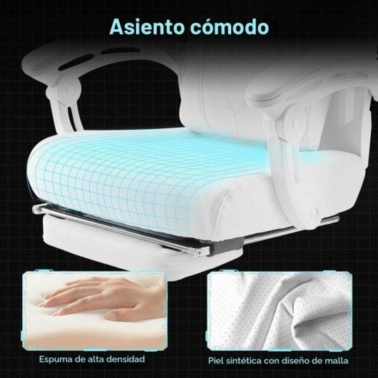 Sedia Gaming GTPLAYER Ergonomica con Poggia-piedi e Braccioli Sincronizzati - Bianco