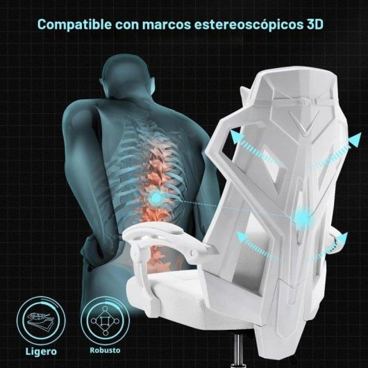 Sedia Gaming GTPLAYER Ergonomica con Poggia-piedi e Braccioli Sincronizzati - Bianco