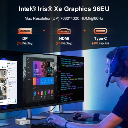 Mini PC Ninkear L12 Pro Intel Core i9-12900HK 16GB 1TB SSD Iris Xe Windows 11 Triple Pantalla