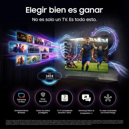 TV Samsung Mini LED TU55M72HAUXXC 55" 4K UltraHD 50Hz Smart TV Tizen HDR10 Vision AI
