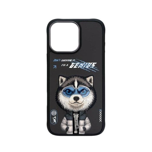 Capa Nimmy Friends Husky Bordada 3D para iPhone 16 Pro Max