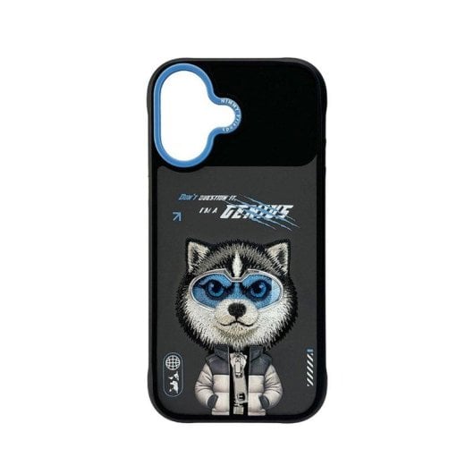 Nimmy Friends Husky Cool & Cute 3D Bestickte Hülle für iPhone 17