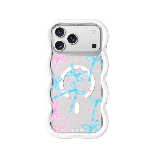 Cover YoungKit Wavy Silicone Bianco con Lazo Compatibile MagSafe per iPhone 17 Pro Max