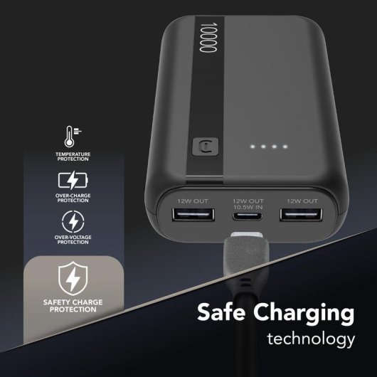 Power Bank Vieta 10000 mAh 12 W Schwarz