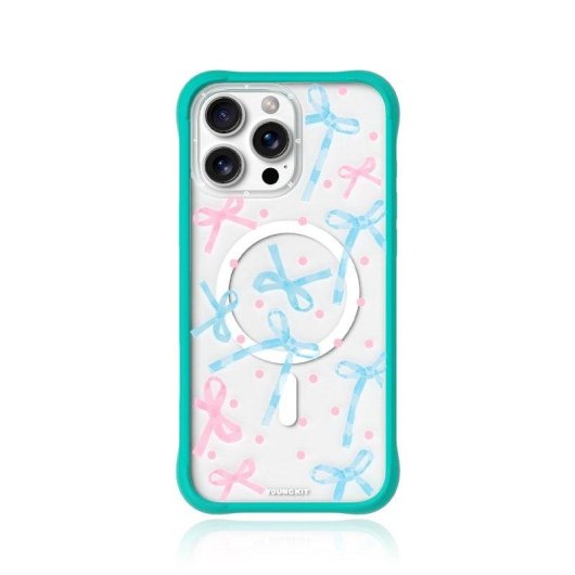 Funda Youngkit Wavy Silicone Bleu Glacier Compatible MagSafe iPhone 16 Pro Max