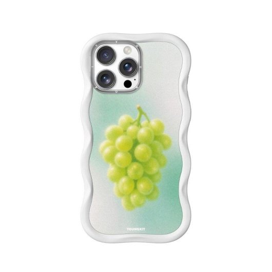 Funda Youngkit Wavy Silicone Blanc Uva Verde Compatible MagSafe iPhone 16 Pro Max