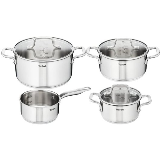 Conjunto Cacerolas Tefal Virtuoso E492S7 Acero Inoxidable 4 Piezas