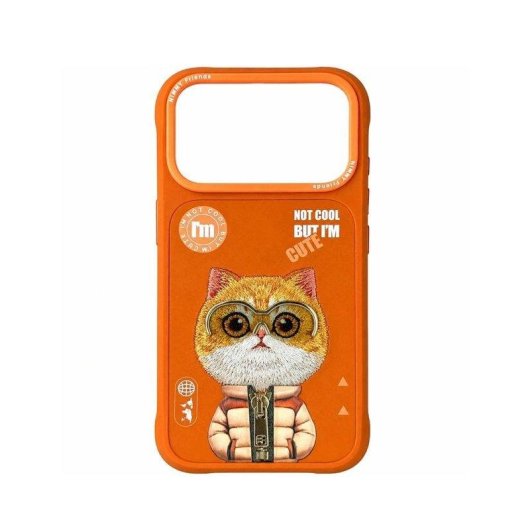 Nimmy Friends Orange Golden Shaded 3D Bestickte Hülle für iPhone 17 Pro