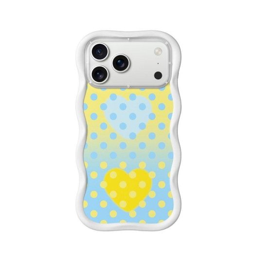 Youngkit Capa Wavy Silicone Creme Azul Branco Compatível MagSafe iPhone 17 Pro Max