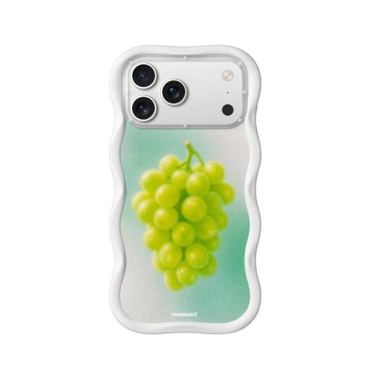 Cover Youngkit Wavy Silicone Bianco Uva Verde Compatibile MagSafe iPhone 17 Pro