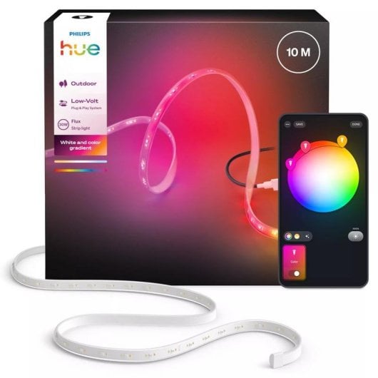 Tira de Luces Exteriores Inteligente Philips Hue Flux 10m Blanco
