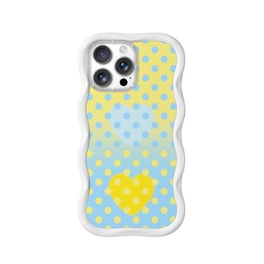 Capa Youngkit Wavy Silicone Creme Azul Branco Cloud Dance para iPhone 16 Pro