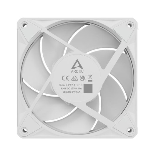 Kühlung Luft Arctic BioniX P12 A-RGB 120 mm Weiß PWM RGB